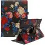 CenYouful iPad Case Fit 2018/2017 iPad 9.7 6th/5th Generation - 360 Degree Rotating iPad Air Case Cover with Auto Wake/Sleep Compatible with Apple iPad 9.7 Inch 2018/2017 (Black Roses)