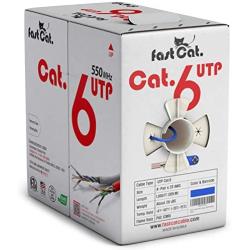 fast Cat. Cat6 Ethernet Cable 1000ft - 23 AWG, CMR, Insulated Solid Bare Copper Wire Internet Cable with Noise Reducing Cross Separator - 550MHZ / 10 Gigabit Speed UTP LAN Cable 1000 ft - CMR (Blue)
