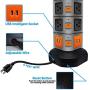 Power Strip Tower, Lovin Product Surge Protector Electric Charging Station, 14 Outlet Plugs with 4 USB Slot 6 feet Cord Wire Extension Universal Charging Station (1-Pack)