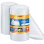 Fuxury Bubble Cushioning Wrap Roll Air Bubble Roll 2 Rolls 72 Feet Total,Perforated Every 12'',Included 20 Fragile Sticker Labels for Packaging Moving Shipping Boxes Supplies