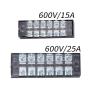 8 Pack (4 Sets) 15A, 3 4 5 6 Positions Dual Row 600V 15A Screw Terminal Strip Blocks with Cover + 400V 15A 3 4 5 6 Positions Pre-Insulated Terminals Barrier Strips