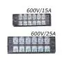 8 Pack (4 Sets) 15A, 3 4 5 6 Positions Dual Row 600V 15A Screw Terminal Strip Blocks with Cover + 400V 15A 3 4 5 6 Positions Pre-Insulated Terminals Barrier Strips