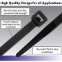 Kable Kontrol Heavy Duty Black Zip Ties – 18” Inch Long – 120 Lbs Tensile Strength – 100 Pcs/Pack - UV resistant Nylon | Multipurpose | Self-Locking Cable Management Wire Wraps