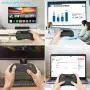(Newest Version) PONYBRO Backlit Mini Wireless Keyboard with Touchpad Mouse Combo QWERTY Keypad,Rechargeable Handheld Keyboard Remote for Smart TV,Android TV Box,KODI,Raspberry Pi,PC