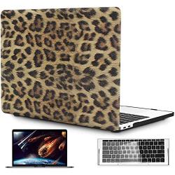 OneGet Laptop Case Compatible with MacBook Pro 13 inch Case 2016 2017 2018 2019 Release A2159 A1989 A1706 A1708 PU Leopard Print PU Leather Hard Shell Case&Keyboard Cover&Screen Protector (8151)