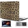 OneGet Laptop Case Compatible with MacBook Pro 13 inch Case 2016 2017 2018 2019 Release A2159 A1989 A1706 A1708 PU Leopard Print PU Leather Hard Shell Case&Keyboard Cover&Screen Protector (8151)