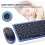 Wireless Keyboard and Mouse, Jelly Comb 2.4G USB Keyboard Mouse Combo Slim Ergonomic Quiet Energy-Saving Keyboard Mouse Set for Windows, Computer, Desktop, PC, Notebook, Laptop-KS27-2-Black and Blue