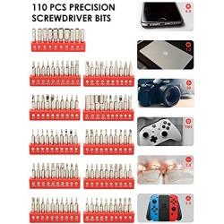 STREBITO Precision Screwdriver Sets 124 in 1 Magnetic Repair Kit with 110 Bits Electronics Tool Kit for Computer, PC, iPhone, Laptop, Cell Phone, MacBook, PS4, Nintendo, Xbox, Game Controller(Red)