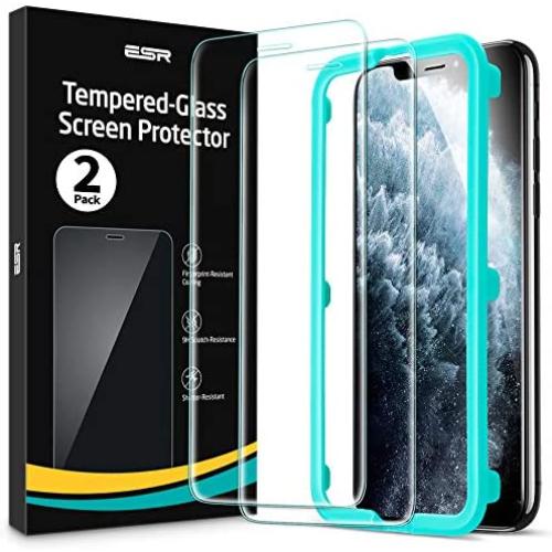 ESR Screen Protector Compatible for iPhone 11 Pro, iPhone XS/X [2 Pack] [Easy Installation Frame] [Case Friendly], Premium Tempered Glass Screen Protector for iPhone 5.8 Inch (2019)