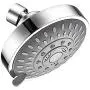 Emoly High Pressure Showerhead, Upgraded Fixed Showerhead (5 Spray Settings), Adjustable Metal Swivel Ball Joint, Multi-Functional Bathroom Showerhead 4 inch High Flow Shower Head