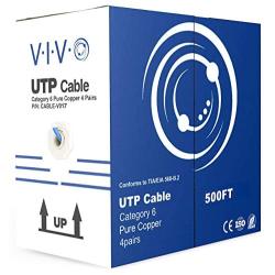 VIVO Blue 500ft Bulk Cat6, Full Copper Ethernet Cable, 23 AWG, UTP Pull Box, Cat-6 Wire, Indoor, Network Installations CABLE-V017