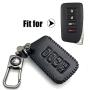 ROMASO Key Fob Cover fit for Lexus,Smart Key Fob Case Cover for Lexus ES350 GS300 GS350 GS430 GS450h ISC IS250 IS350 LS460 LS600h RX350 RX300 GX470 GX460,Leather Key Fob Shell,Black