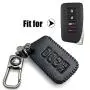 ROMASO Key Fob Cover fit for Lexus,Smart Key Fob Case Cover for Lexus ES350 GS300 GS350 GS430 GS450h ISC IS250 IS350 LS460 LS600h RX350 RX300 GX470 GX460,Leather Key Fob Shell,Black