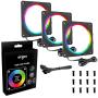 RGB Case Fan Frame, High Density LEDs RGB Lighting Frame for 120mm PC Case Fan, Compatible with 12V 4-Pin RGB LED headers for ASUS Aura RGB, MSI Mystic Light, ASROCK Aura RGB Motherboard, 3 Packs