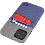 Dockem iPhone 11 Wallet Case: Built-in Metal Plate for Magnetic Mounting & 2 Card Holders (6.1'' Luxe M2 Synthetic Leather, Blue & Grey)