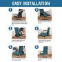 Office Chair Cover Computer Chair Universal Boss Chair Cover Rotating Swivel Chair Cover High Stretch Spandex Jacquard Fabric Removable Washable Anti-dust Chair Cover Protectors, Large, Deep Teal