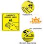 10 Pieces Sanitize Hands Here Signs Stickers Use Hand Signs 6 x 6 Inch Quality Self-Adhesive Vinyl, Laminated for UV, Scratch, Water, Weather and Fade Resistance, Indoor and Outdoor (Yellow)