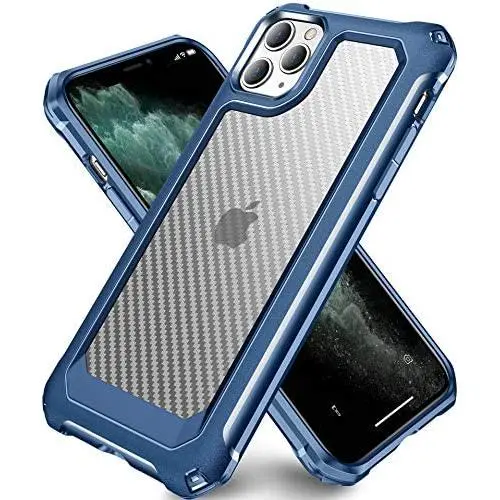SUPBEC Compatible for iPhone 11 Pro Max Case and [ Screen Protector Tempered Glass x2Pcs] Protective Phone Cover [HeavyDuty Series] Shockproof Silicone for iPhone 11Pro Max Phone Case-Clear Blue-6.5''