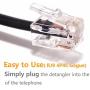 Telephone Cord Detangler, Uvital Anti-Tangle Telephone Handset Cable 360 Degree Rotating Landline Swivel Cord Untangler Black (2 Pack)