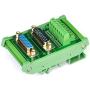 Electronics-Salon DB15 D-SUB DIN Rail Mount Interface Module, DSUB Male/Female, Breakout Board.