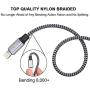 iPhone Charger, JAHMAI Nylon Braided Lightning Cable 3Pack 6ft Fast Charging High Speed Data Sync Cord Phone Connector Compatible with iPhone 11 Pro Max XS MAX XR XS X 8 7 Plus 6S 6 SE for iPad Table