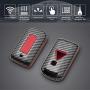 TANGSEN Smart Key Fob Case for MITSUBISHI LANCER MIRAGE OUTLANDER SPORT 2 3 4 Button Keyless Entry Remote Personalized Protective Cover Plastic Carbon Fiber Pattern Red Silicone