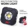 FISHNU COB LED Portable Floodlight - 5W New Multi-Function Hanging Battery Work Light - Strong Magnetic with Fixed Hanging Hook,Multiple Combinations Lights(2 Pack)