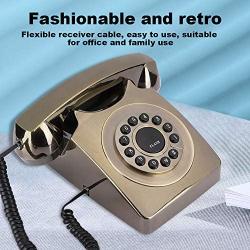 Retro Landline Telephone, Bronze-Plated Old-Fashioned Desktop Corded Phone for Home/Office/Hotel, Vintage Telephone((Bronze-Plated))
