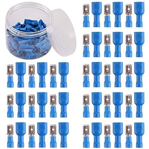Rantecks 100PCS Wire Spade Connectors 16-14 AWG Electrical Crimp Terminal Assortment Kits Male and Female Quick Splice Wire Crimp Terminal Block for DIY Electrical Motorcycle Vehicle Boat