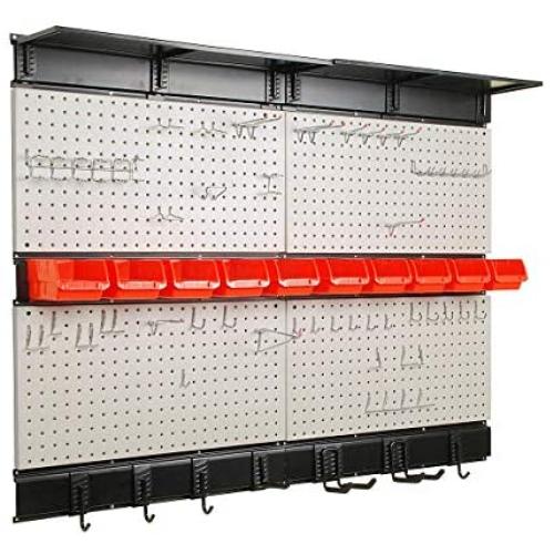 Ultrawall Garage Storage, 48x36 inch Pegboard with Hooks Garage Storage Bins Tool Board Panel Tool Organizer