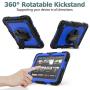 SEYMAC stock Case for FireHD 8/8Plus (10th Generation 2020 Release), Drop-Proof Full-Body Case with 360 Degrees Rotating Stand [Screen Protector] Hand Strap for FireHD 8& 8 Plus 10th Gen(Blue+Black)