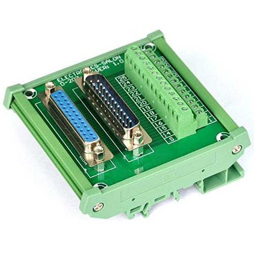 Electronics-Salon DB25 D-SUB DIN Rail Mount Interface Module, Male/Female, DSUB Breakout Board.