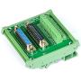 Electronics-Salon DB25 D-SUB DIN Rail Mount Interface Module, Male/Female, DSUB Breakout Board.