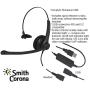 Smith Corona VoiceLync Monaural USB Headset with GNN Compatible QD, Detachable Bottom USB Cord