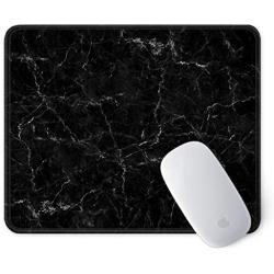 ITNRSIIET Gaming Mouse Pad with Stitched Edges, Premium-Textured Mouse Mat Pad, Non-Slip Rubber Base Mousepad for Laptop, Computer & PC, 10.2×8.3×0.12 inches, Black Marbling
