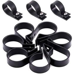 Hilitchi 60Pcs Plastic Cable Clamp R Type Screw Mounting Cord Fastener Cable Clips with Screws for Wire Management Cable Conduit (1inch, Black)