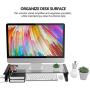 Mufti-Function USB 2.0 Monitor Stand Riser Tempered Glass Computer Screen Stand with Keyboard Storage Space, Fast Charging and External Power Supply (Gray)