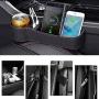 SUNMORN Car Seat Gap Organizer, Multifunctional with Dual USB Charging, Cup Holder, Leather Storage Box, Order for Passenger Side Cup Holder Facing Back (Black)
