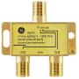 GE Digital 2-Way Coaxial Cable Splitter, 2.5 GHz 5-2500 MHz, RG6 Compatible, Works with HD TV, Satellite, High Speed Internet, Amplifier, Antenna, Gold Plated Connectors, Corrosion Resistant, 33526
