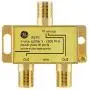 GE Digital 2-Way Coaxial Cable Splitter, 2.5 GHz 5-2500 MHz, RG6 Compatible, Works with HD TV, Satellite, High Speed Internet, Amplifier, Antenna, Gold Plated Connectors, Corrosion Resistant, 33526