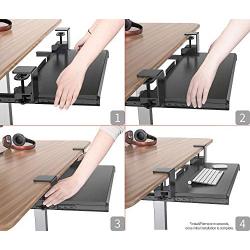Clamp On Keyboard Tray Under Desk Storage - Ergonomic Desk Drawer Computer Keyboard Stand Under Desk Drawer - Under Desk Keyboard Tray Desk Extender - Office Keyboard Drawer Keyboard Stand for Desk
