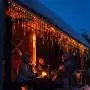 Toodour Christmas Icicle Lights, 29.5ft 360 LED 8 Modes, Window Curtain Fairy Lights with 60 Drops, Led Icicle Fairy Twinkle Lights for Party, Holiday, Wedding Decorations (Warm White)