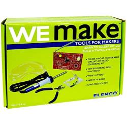 WEmake FM Radio DIY Soldering Kit with Tools | Soldering Iron | Side Cutters | Safety Glasses | Lead Free Solder | Great Stem Project