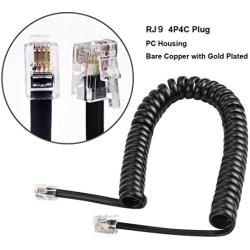 Telephone Handset Cord Detangler, 1 Pack 360 Degree Rotating/Anti-Tangle Landline Cable and 1 Pack Telephone Handset Cord 8.5 Foot Uncoiled (2 Foot Coiled)