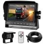 Backup Camera System Kit 7'' LCD Reversing Monitor+170 ° Wide Angle, 18 IR Night Vision,IP68 Waterproof Rear View Back Up Camera for Truck/RV/Trailer/Bus/Vans/Vehicle.