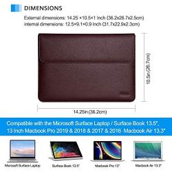 ProCase Surface Laptop 2017 / Surface Book MacBook Pro 13 Case Sleeve, Protective Sleeve Cover for 13'' MacBook Pro 2018 2017 2016 / Pro Retina/MacBook Air 13.3'' / Surface Book Tablet Laptop -Brown