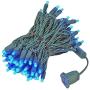 Novelty Lights 100 Light LED Christmas Mini Light Set, Outdoor Lighting Party Patio String Lights, Blue, Green Wire, 34 Feet