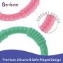 Bonbino Teether Rings - (4 Pack) Silicone Sensory Teething Rings - Soothes Baby Gum Pain! (Pastel)