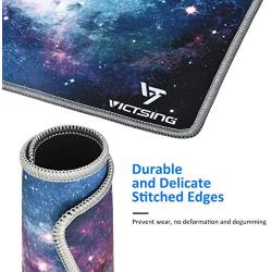VicTsing Gaming Mouse Pad with Stitched Edges, Premium-Textured Mouse Mat Pad, Non-Slip Rubber Base Mousepad for Laptop, Computer & PC, 10.2×8.3×0.08 inches, Galaxy