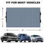 HUILI Windshield Shade, 59x27.5 inch Retractable Car Window Sun Shade for Windshield, Sun Visor for Car with Suction Cups, Silver.